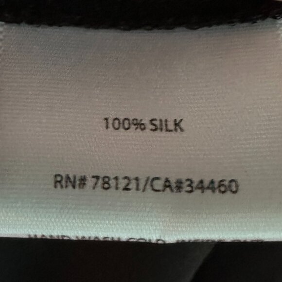 EUC Eileen Fisher Black Silk Sequin Neckline Stretch Knit A-Line Dress - Medium - Picture 10 of 11